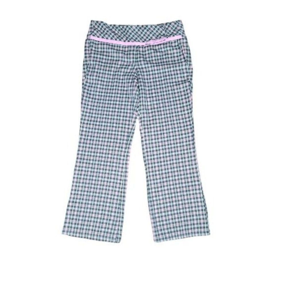 Vintage 90s Y2K Plaid Pink Black Punk Pants size 13 Large